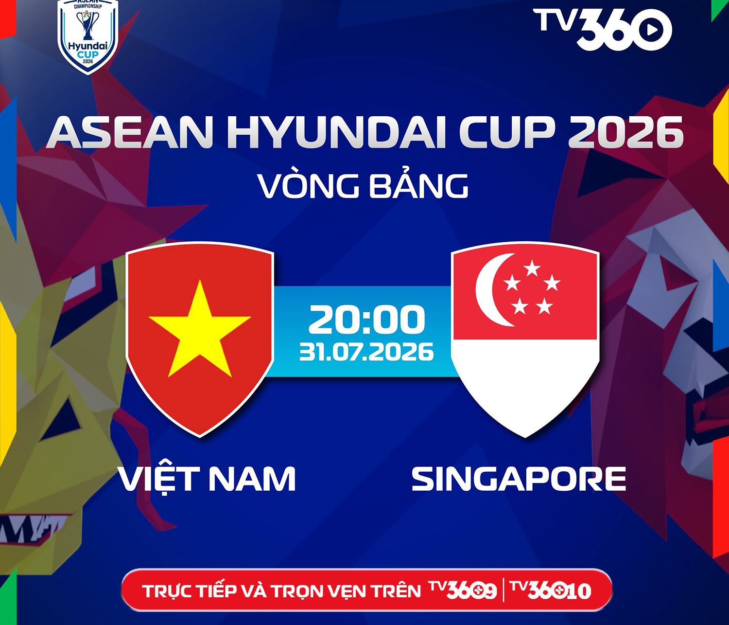 Link xem trực tiếp Việt Nam và Singapore (vòng bảng ASEAN Cup 2026)

